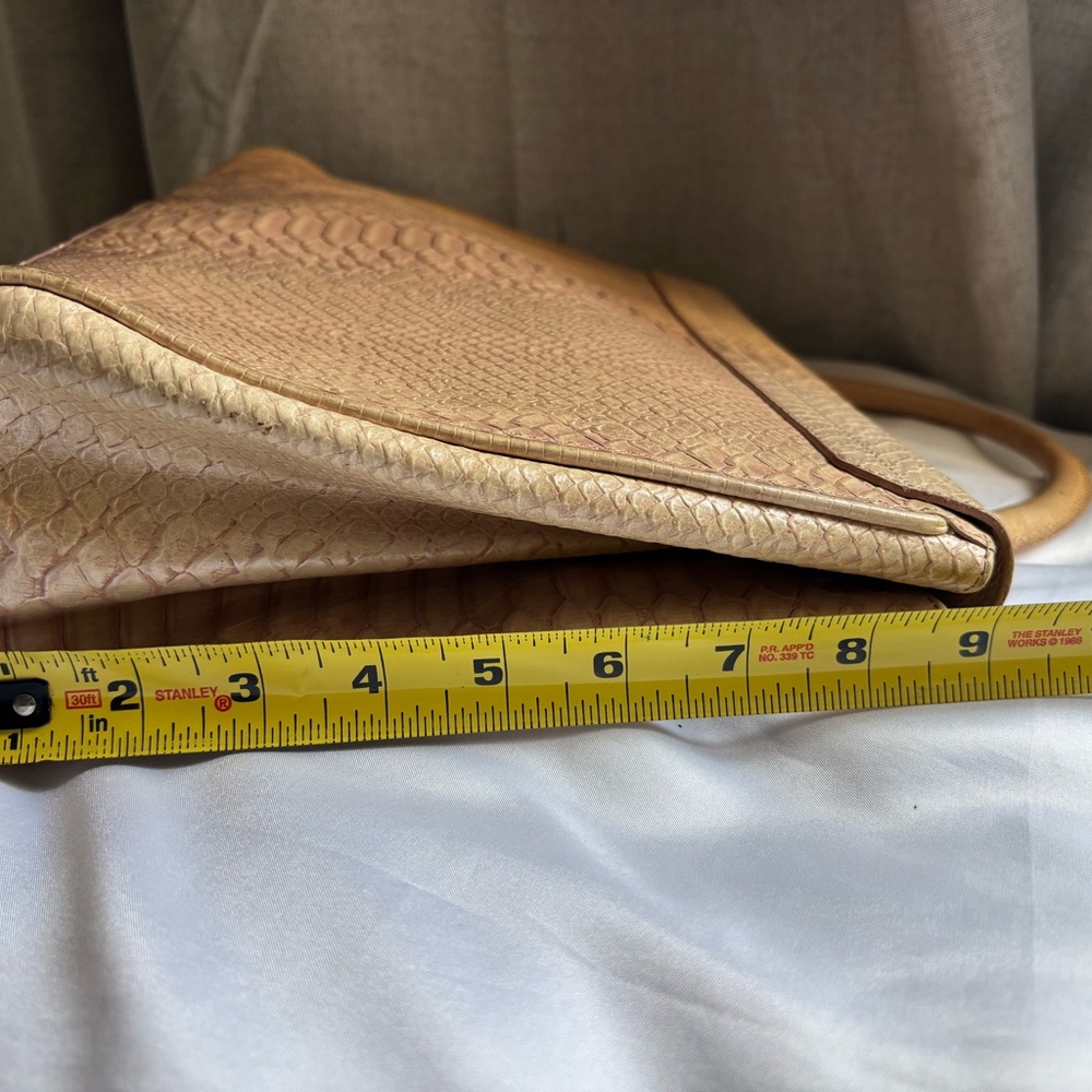 Brahmin Beige Python-Embossed Top-Handle Satchel - Picture 13 of 14